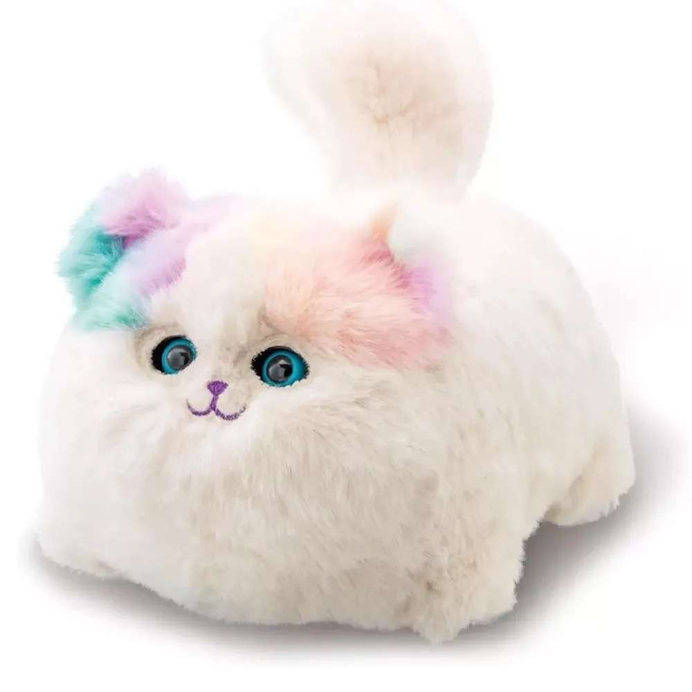 Interactive Huggy Pet Realistic Electric Plush Toys Cat Robot Stuffed Fluffy Cat with Tail Wagging Barking Gift for Girls Boys