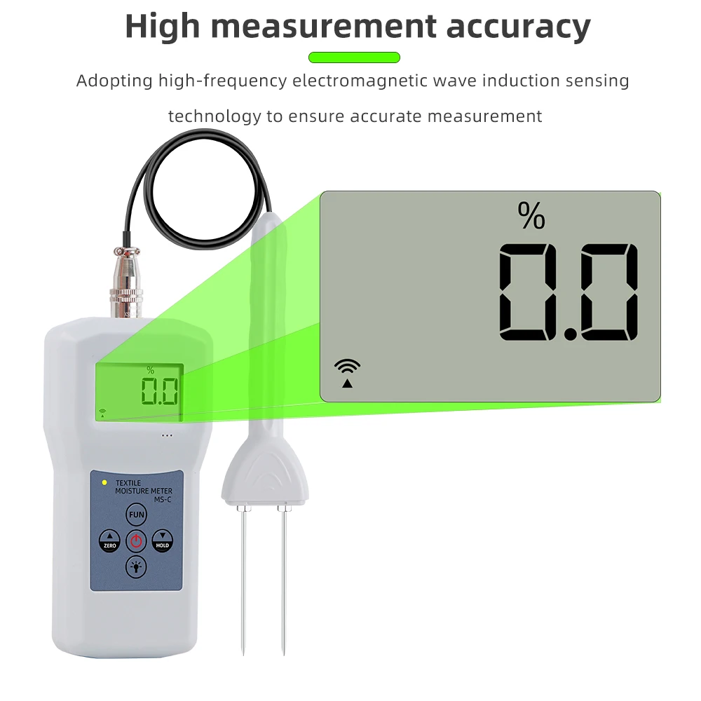 Yarm-Medidor de humedad Digital para textiles, Sensor de humedad de medición rápida, higrómetro de sonda de alta sensibilidad, sequedad de pelusa de algodón