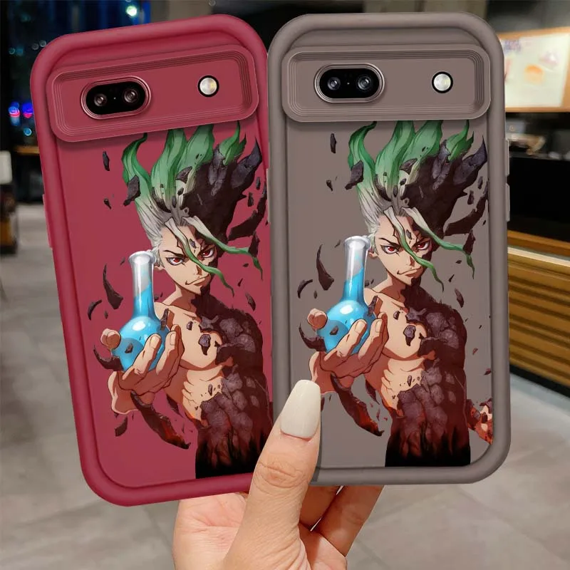 Dr.STONE Cool Cute Art For Google Pixel 9 8A 8 7 7A Pro XL 5G Eye Ladder Phone Case Soft TPU Shockproof Cover