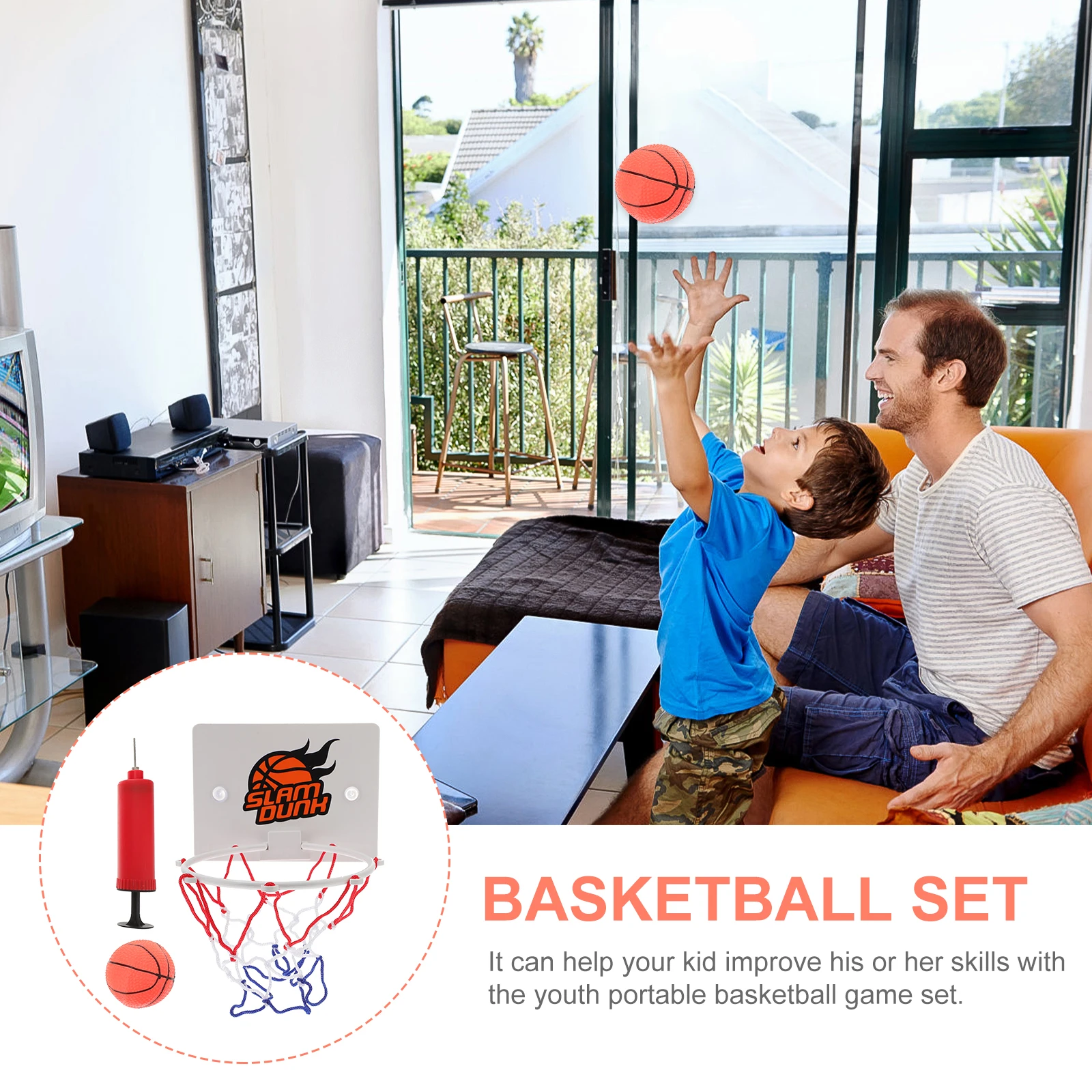 

1 Set Kids Basketball Operation Set Mini Basketball Board Indoor Hoops and Ball for Exercise