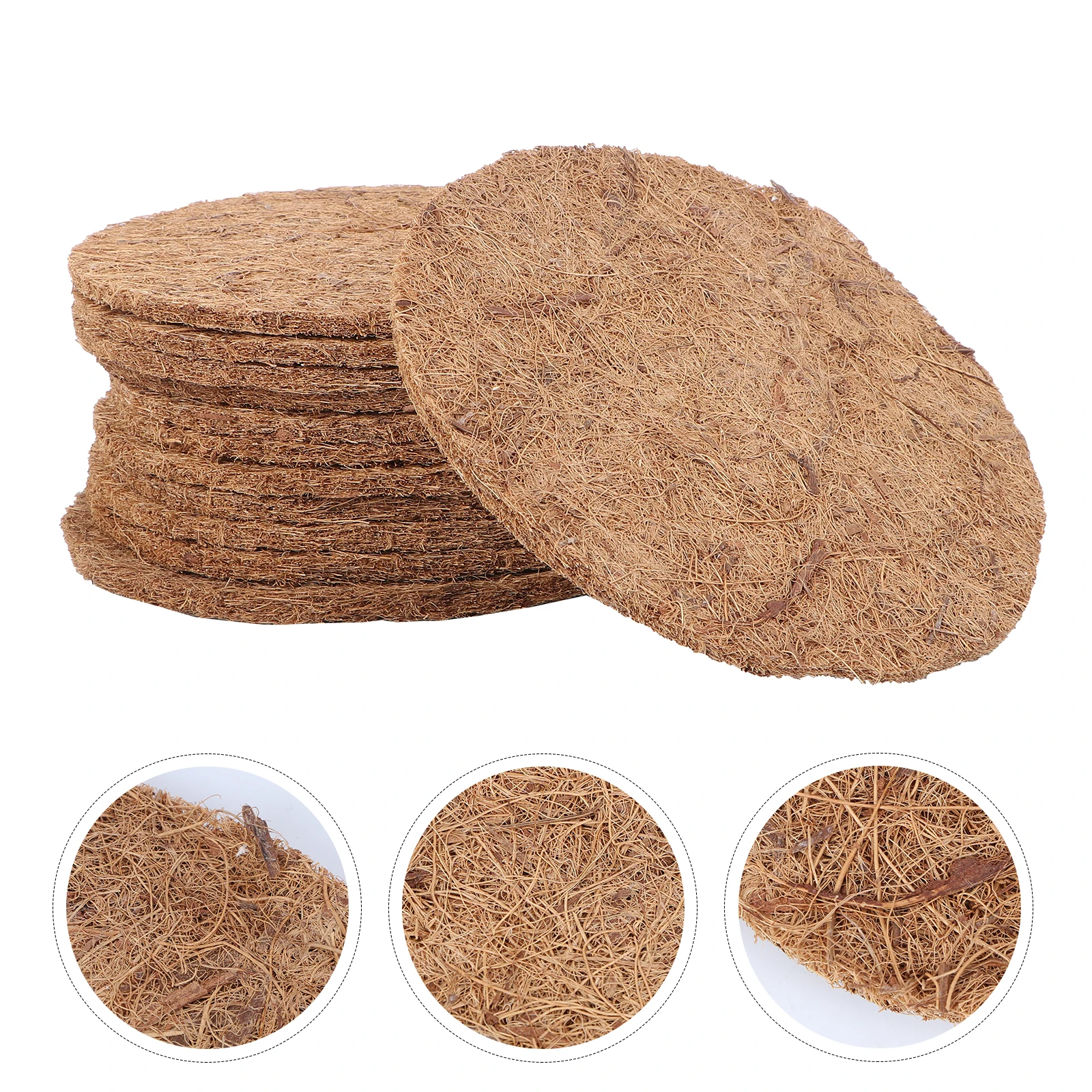 

12pcs Coconut Fiber For Bird Nest Durable Washable Egg Breeding Pad Pigeon Nesting Mat Bird Eggs Mat Pet Breeding Accessory