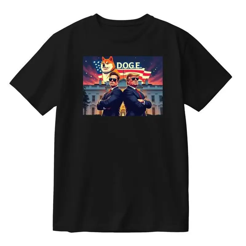 

2024 Илон Маск DOGE Департамент эффективности правительства США Шиба-ину вокруг tej samej футболки Мужская и женская футболка