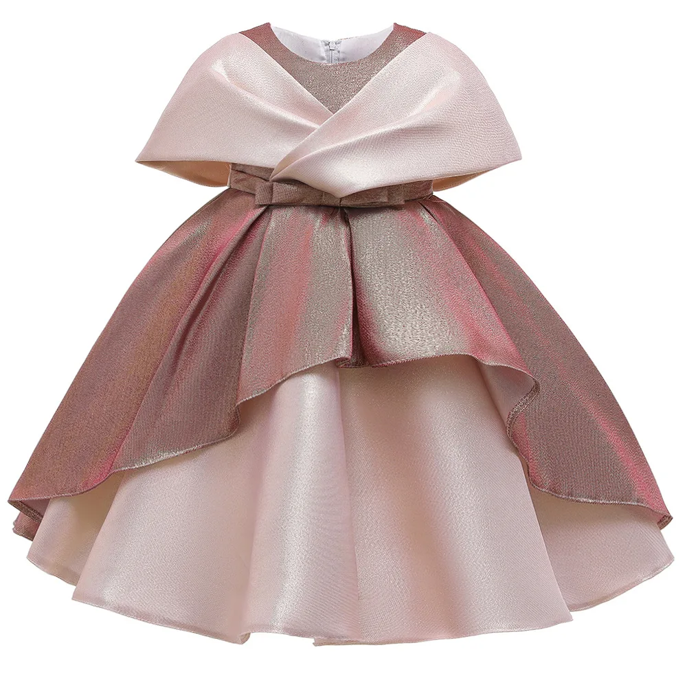 Girls' Casual Dress Kids Girl Princess Clothes Child Holiday Dresses Color Blocking 4-10 Years