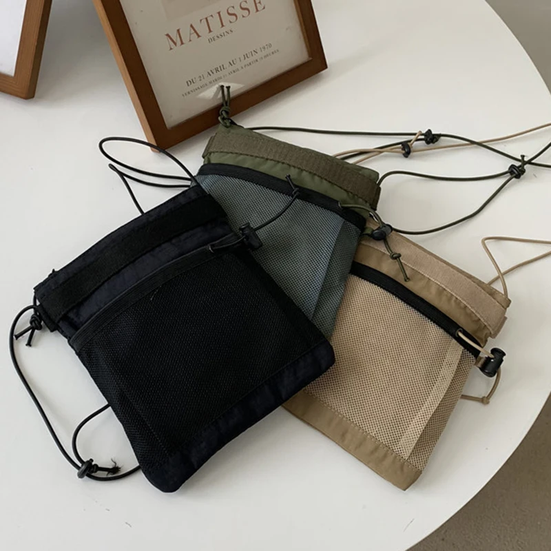 Casual Nylon Drawstring Crossbody Bag Women 2023 Fashion Personality Cell Phone Purse Pouch Bolsas Simple Shoulder Bags Female