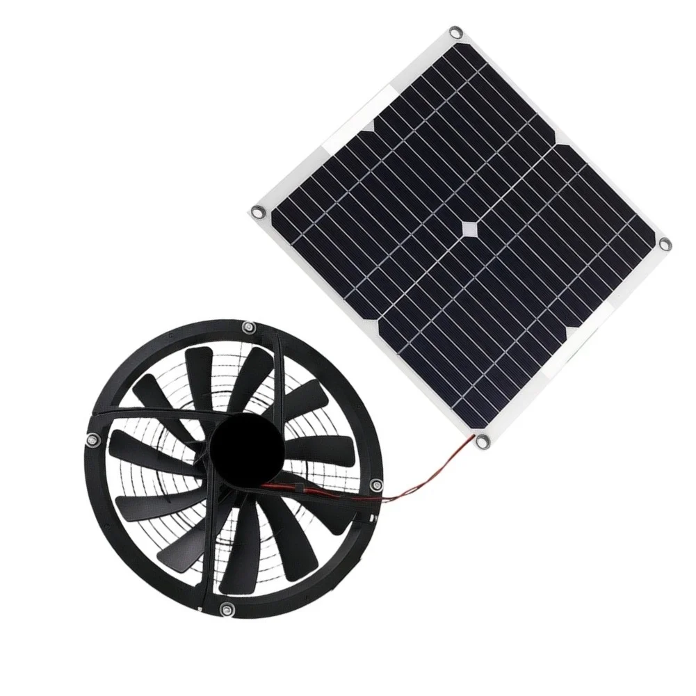 15W Solar Panel for Ventilation Fan 10 Inch Round Design Monocrystalline Silicon Air Circulator for DIY Installation
