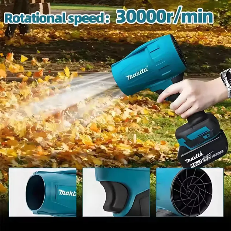 Makita 18V 30000RPM Electric Air Duster Violent Blower Turbo Rechargeable Car Cleaning Tool Bare Machine High Wind Speed