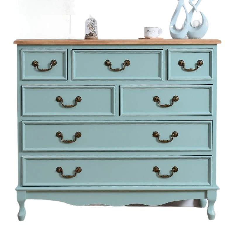 

All solid wood American storage cabinet, living room bedroom storage simple modern chest of drawers
