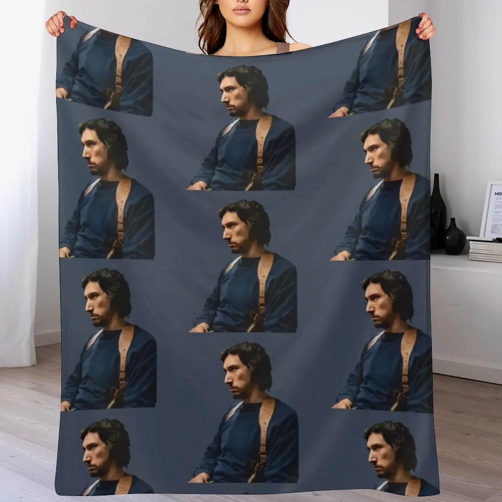 ADAM DRIVER AS FLIP ZIMMERMAN IN BLACKkKLANSMAN Throw Blanket Shaggy Bed linens manga Blankets