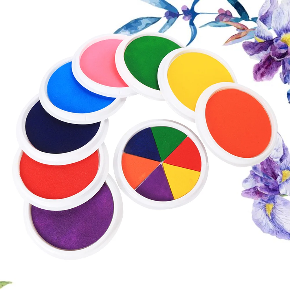 

9pcs Large Washable Hand Ink Pad For Kids Children Finger Painting Craft Art Projects Diy Wall Wood Printing Stamp