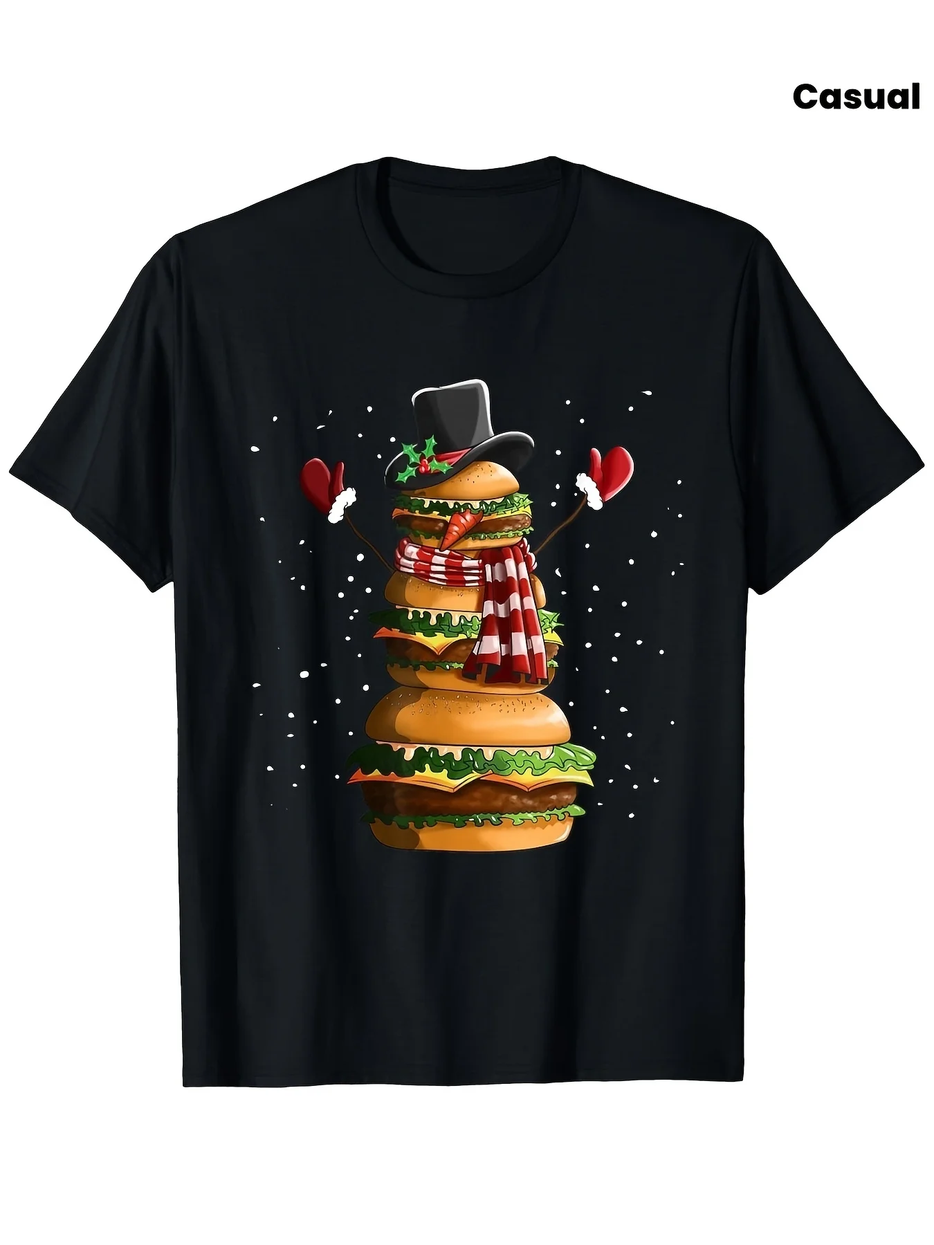 Casual Daily T Shirt Merry Krampusnacht Krampus Silhouette Surrounded By Holly Berry Holiday Tee