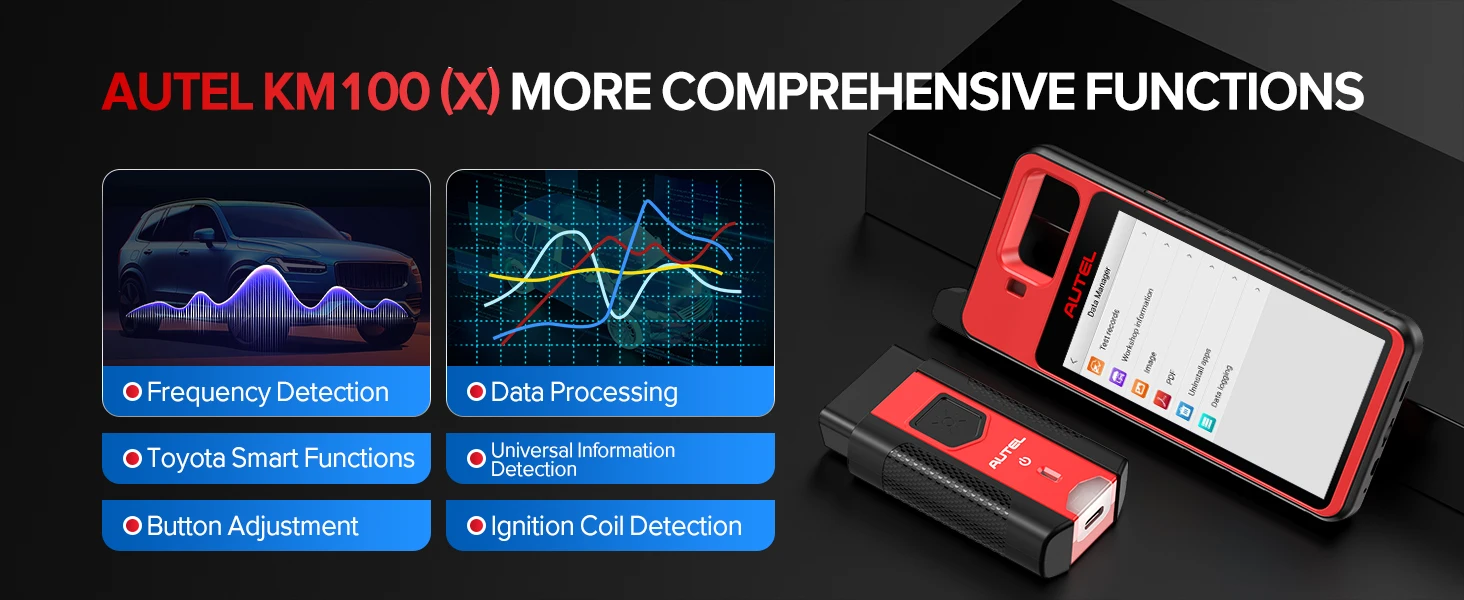 Autel MaxiIM KM100X KM100 KM100E Schlüsselanhänger-Programmiergerät Wegfahrsperre Neues Auto-Diagnosescanner Drahtloses Auto-Tool 60s Schlüsselgenerierung OBD IMMO Schlüssellernfunktion Chip lesen/bearbeiten/klonen Lebenslange kostenlose Updates Auto VIN & Scan VIN/Kennzeichen Android 9.0 2+64GB 5,5 Zoll – Detail 4