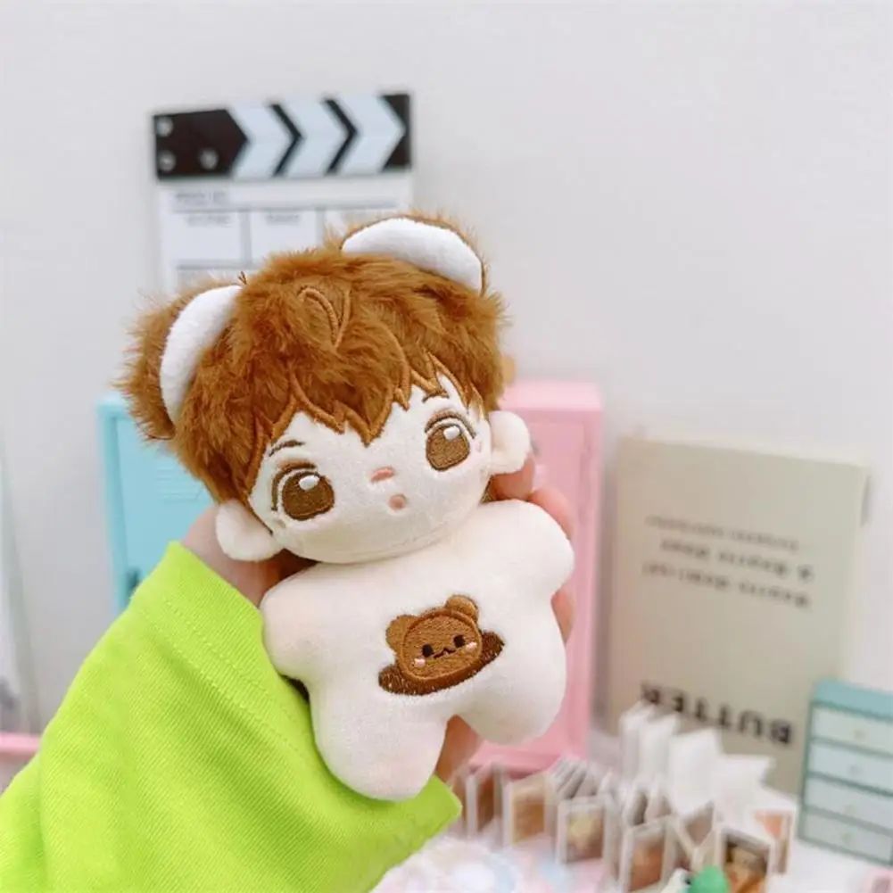 Cotton Doll Idol Doll Cute Anime Boy Doll Plushies Fluffy Hair Big Eyes Colorful Cotton Toy for Kids Unfinished Stuffed Baby