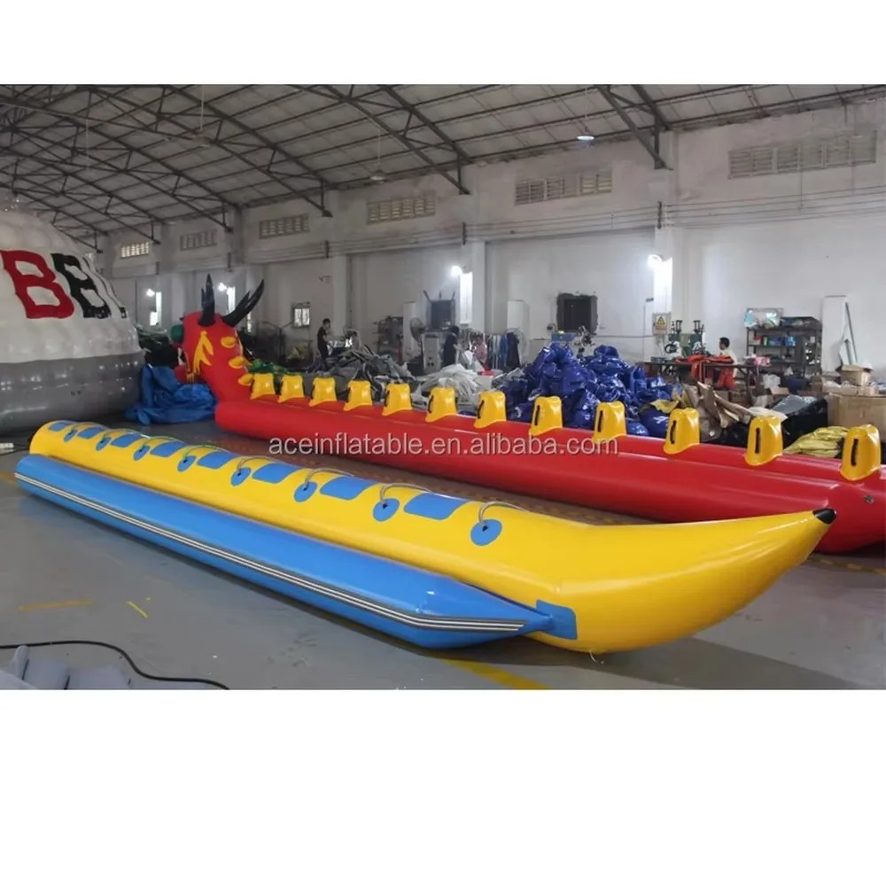 Commercial Heavy Duty PVC Inflatable Banana Boat Towable Water Sports Equipment For Beach Lake Fun