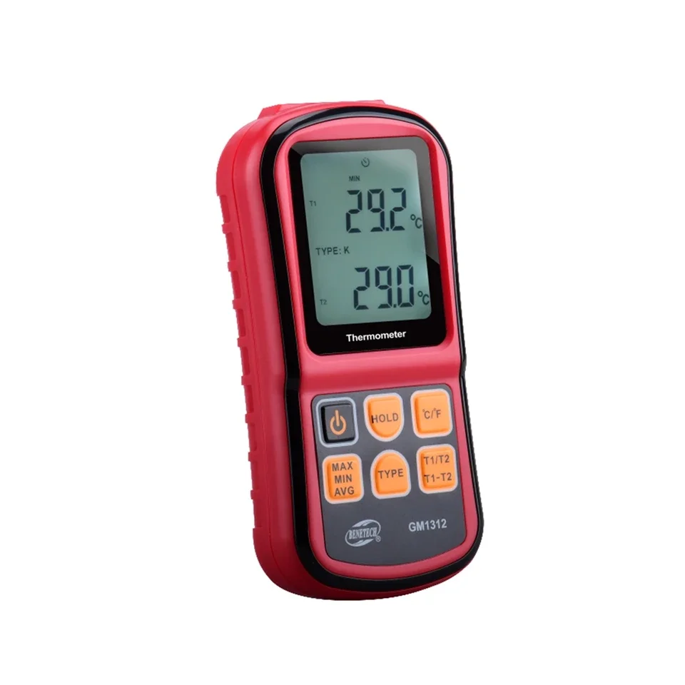 Industrial Digital Thermocouple Thermometer J K E N R S Type 2 Probe Temperature Meter Temp Measure Tools GM1312 Model