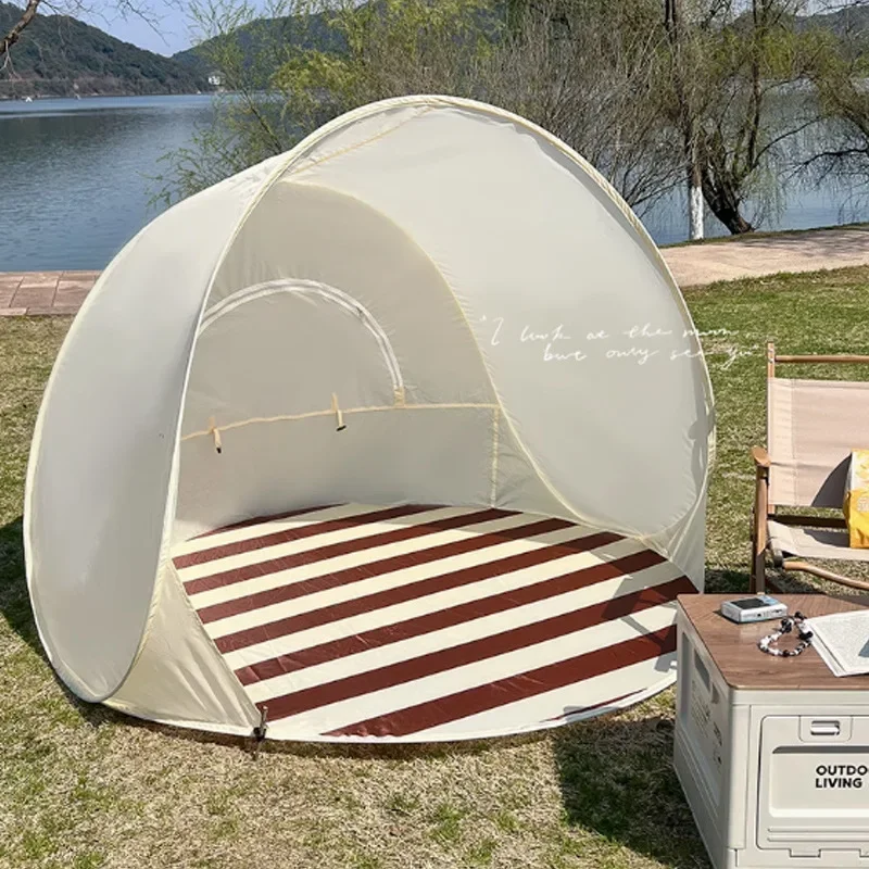 Reusable Outdoor Portable Camping One Click Open 3-4 People Tent Large Space Sunshade Beach Sun Shelter Tent Garden Beach Tent