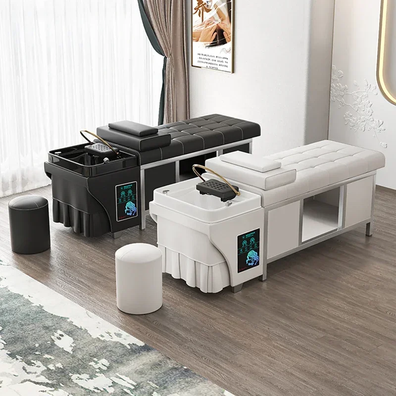 'For Modern high quality shampoo bed with hot and cold water, adjustable temperature shampoo chair for salon