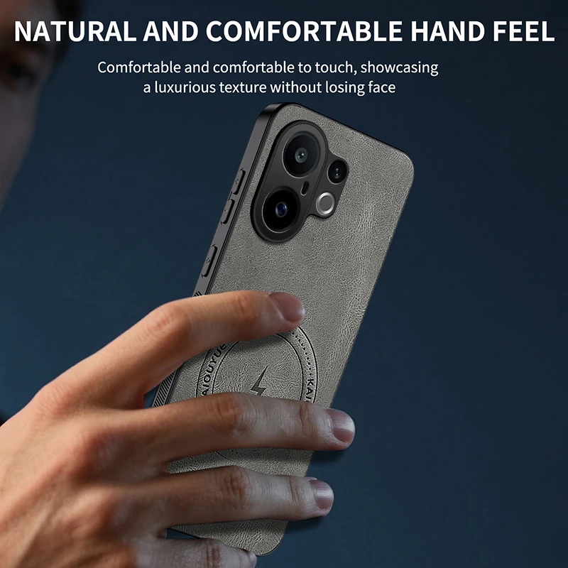 حافظة مغناطيسية لهاتف Vivo X200 FE حافظة MagSafe Napa محكم PU أغطية جلد سيليكون لهاتف Vivo X 200 FE 5G S30 Pro مصد صغير