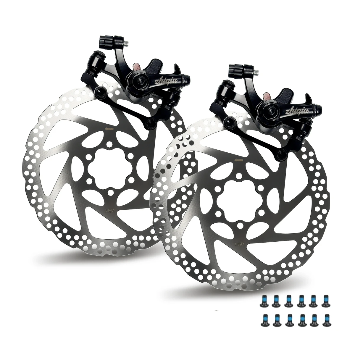 160 mm Fahrrad-Scheibenbremsscheibe mit 6 Schrauben (2 Stück), Edelstahl-Fahrradrotoren, passend für MTB, Rennrad und die meisten Fahrräder – Detail 7