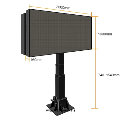 P6 LED Screen Advertising Poster Double Sides or Single Side Hydraulic Lifting Outdoor Floor Standing LED Display Panel Module