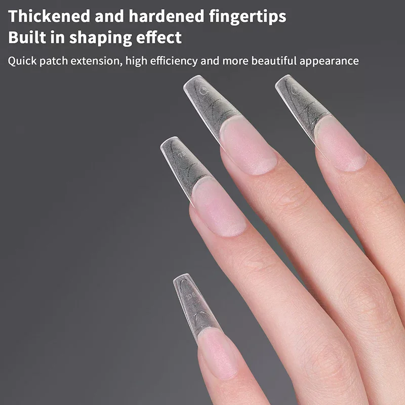 320 Stuks Amandel Doodskist Nagel Tips Met Extra Lijnen Multifunctionele Zachte Gel Volledige Dekking Nep Nagel Voor Uitbreiding Druk op Nagels