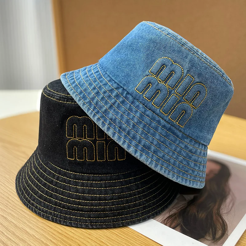 

2025 Cowboy Letter Fisherman Hat Summer Hats for Women Big Size Sun Protection Hat Women's Bucket Hat Women Caps for Men Summer