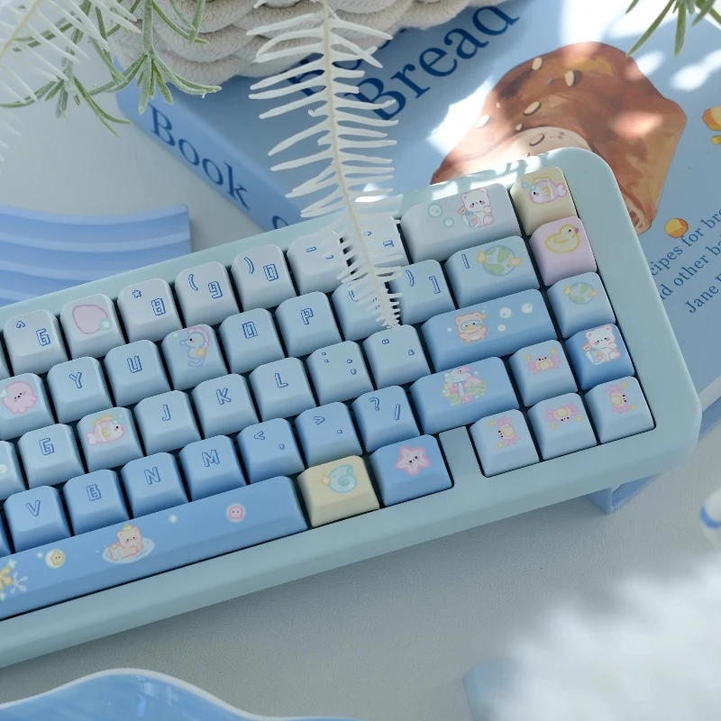 Xinghai-Ensemble de touches à thème petit ours, sublimation PBT, profil FOA, accessoires de clavier mécanique, capuchons de touches personnalisés