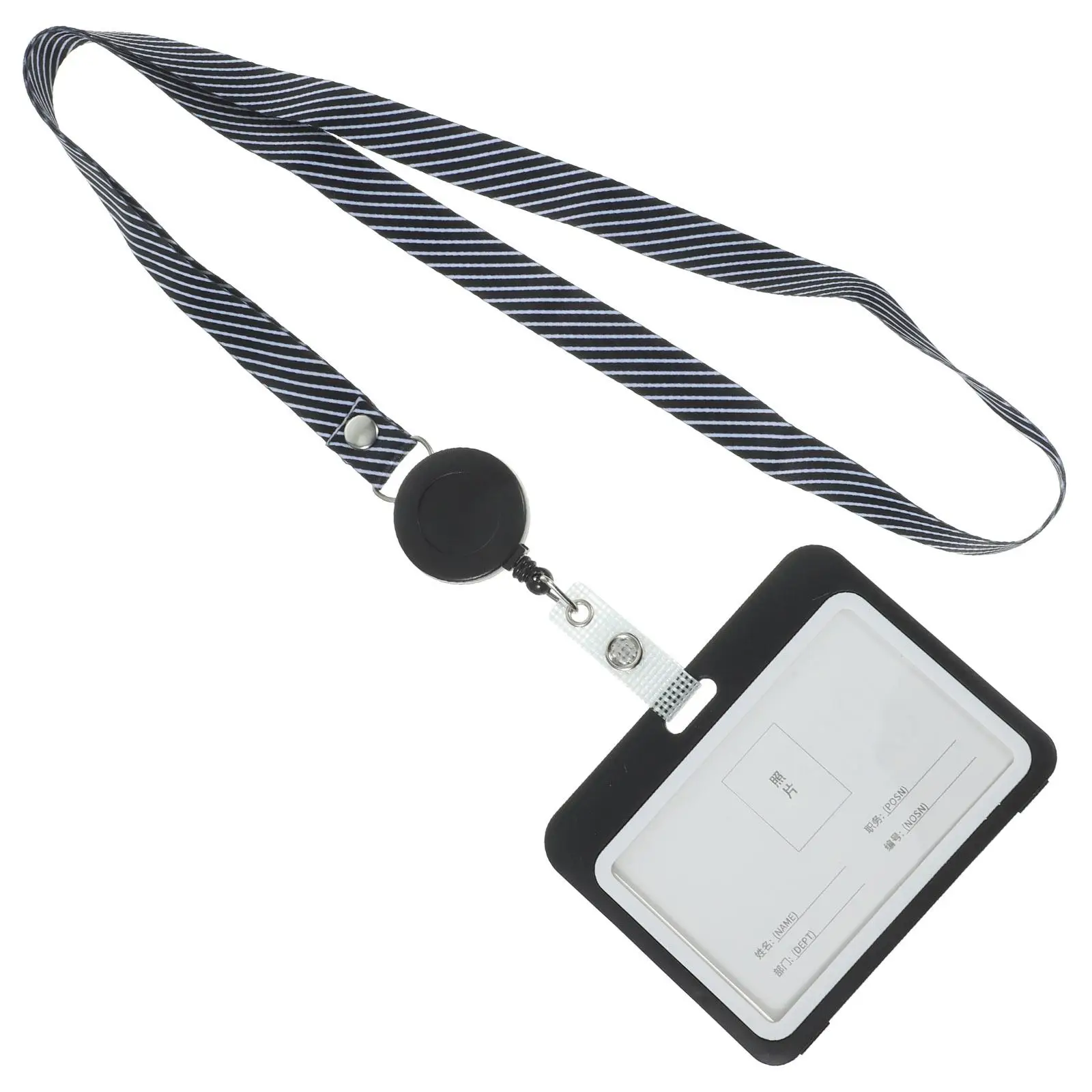 

2Pcs Horizontal Sleeves Retractable Lanyard Badge Sleeve Id Badge Holder Nurse Employee Storage Protection