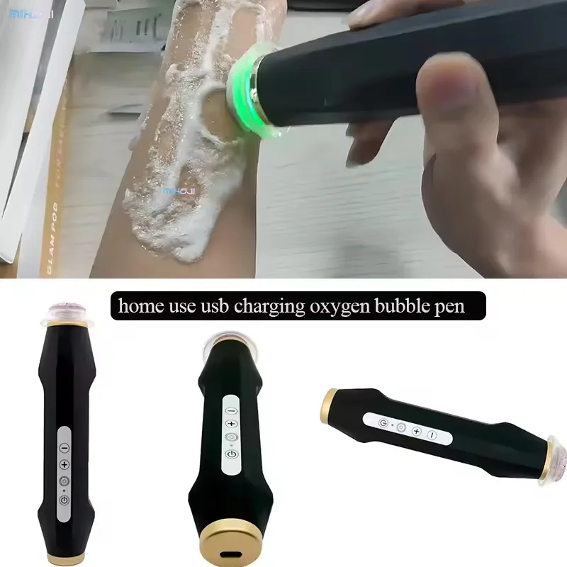 Portátil ultracônico esfoliante face lifting rejuvenescimento co2 oxigênio bolha caneta uso doméstico dispositivo facial recarregável