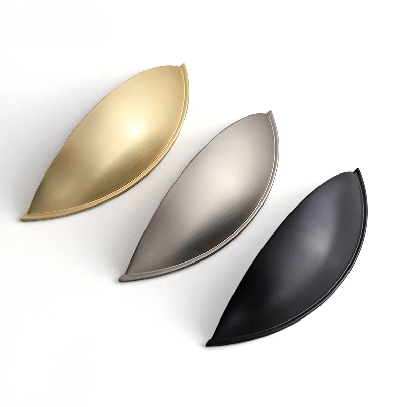 Brushed Finish Zinc Alloy Drawer Pulls Kitchen Cabinet Furniture Handles Hole Center 76 96mm