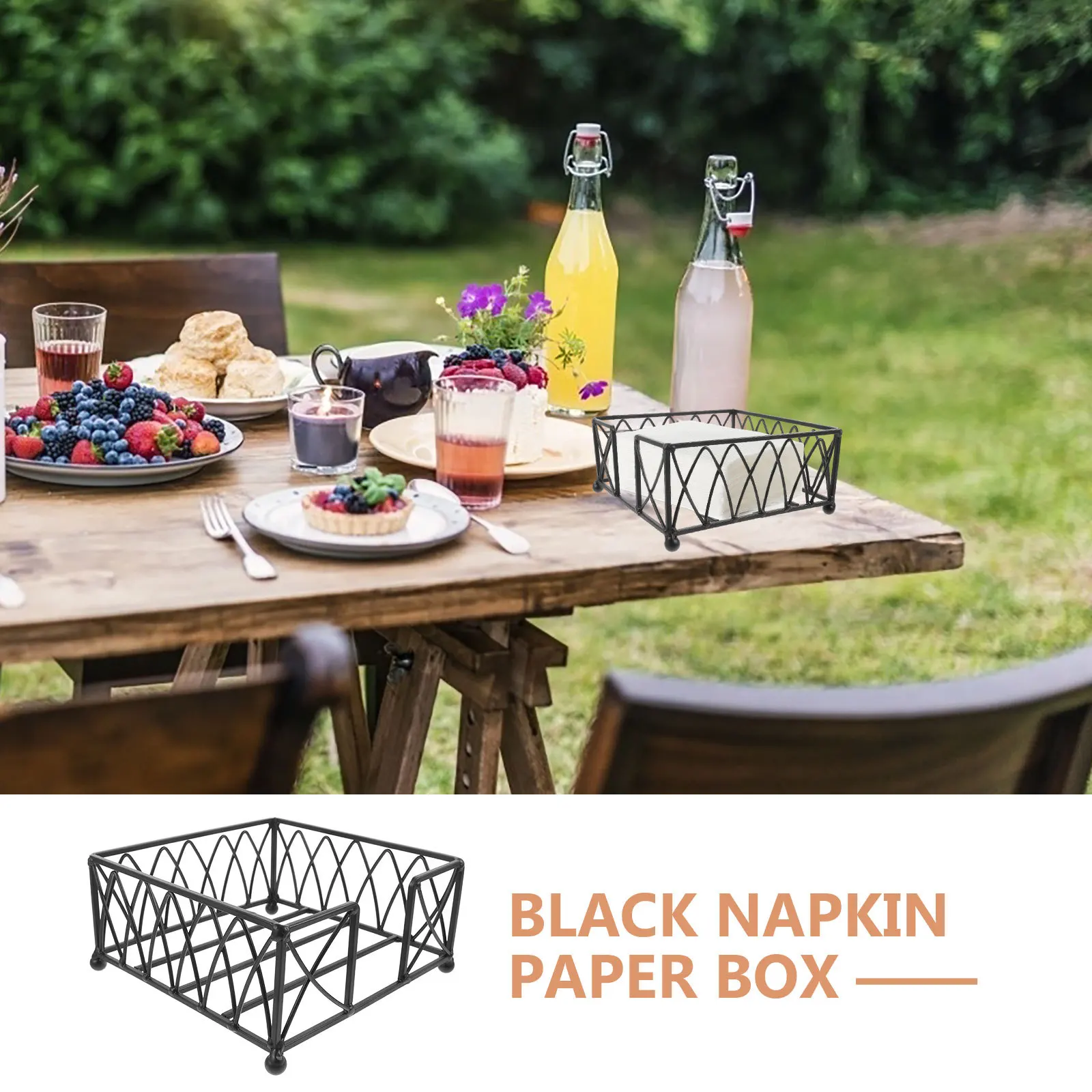 

Metal Napkin Dispenser Square Tissue Holder for Bathroom Kitchen Bar Stylish Napkin Organizer Tissue Holder