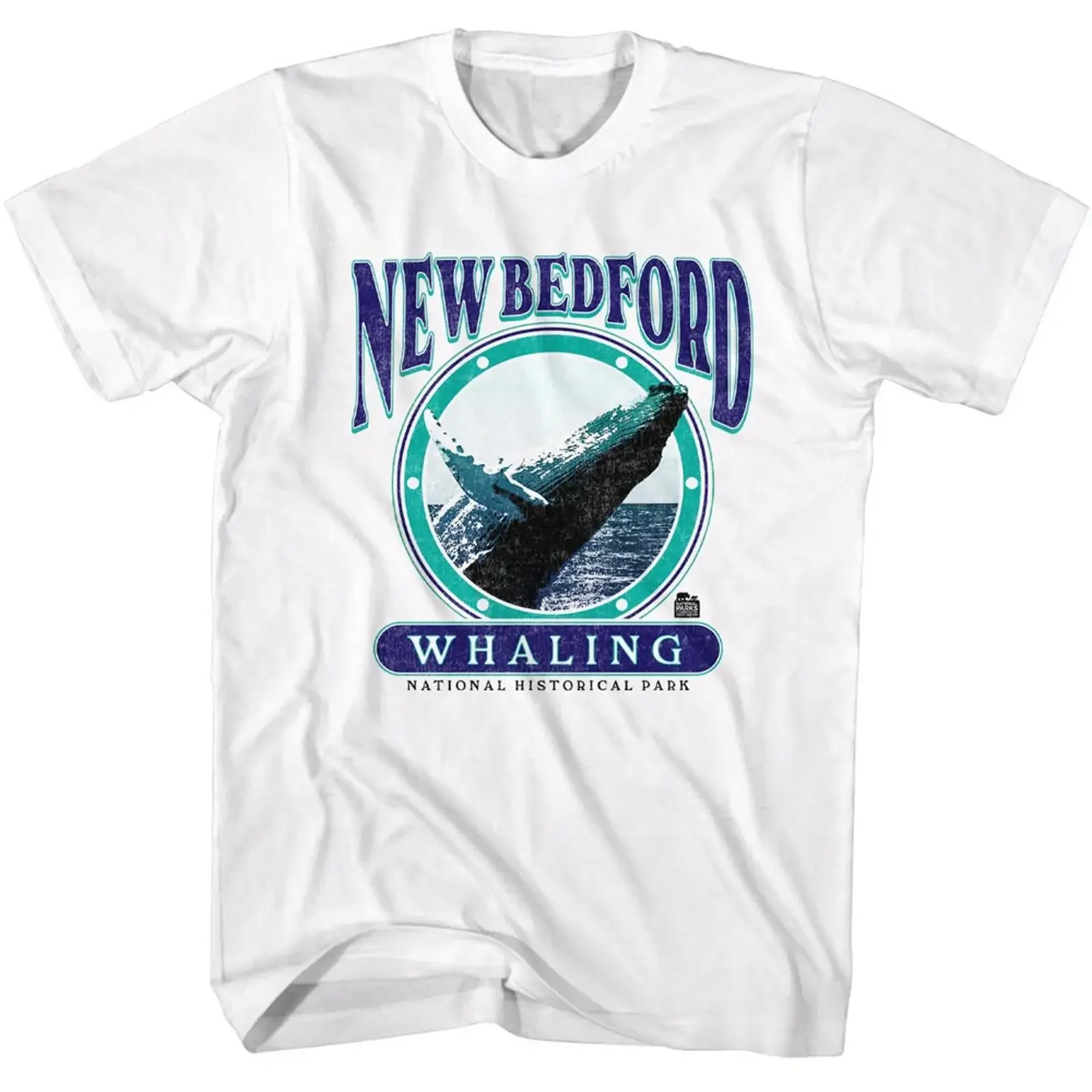 United States National Parks New Bedford Whaling Historical Park Men's T Shirt vintage Washed Comfortable Slightly