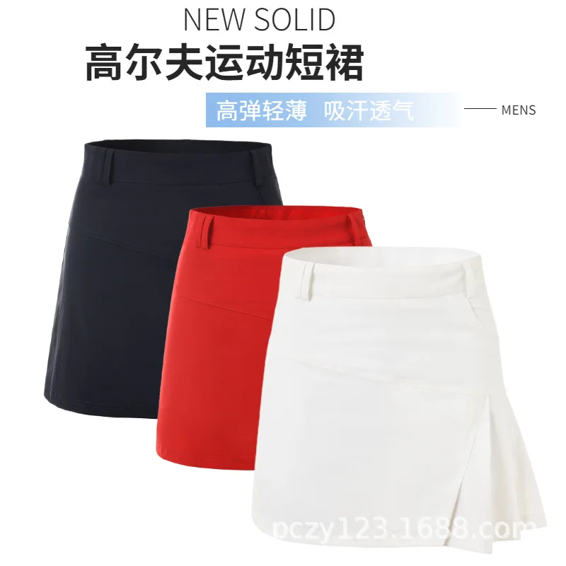 Women's Quick-Drying Fake Two Piece Pleated Sports Skirt, Golf Clothing, New, Summer, 1 Pc