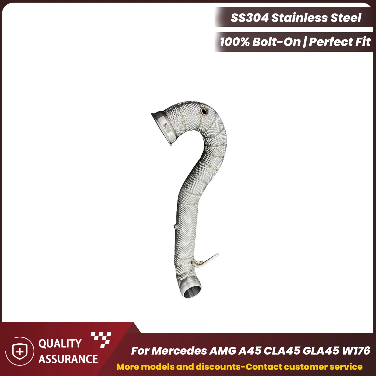 

ECCF Downpipe With Heat Shield For Mercedes AMG A45 CLA45 GLA45 W176 Aggressive Sound High Flow Performance Upgrade