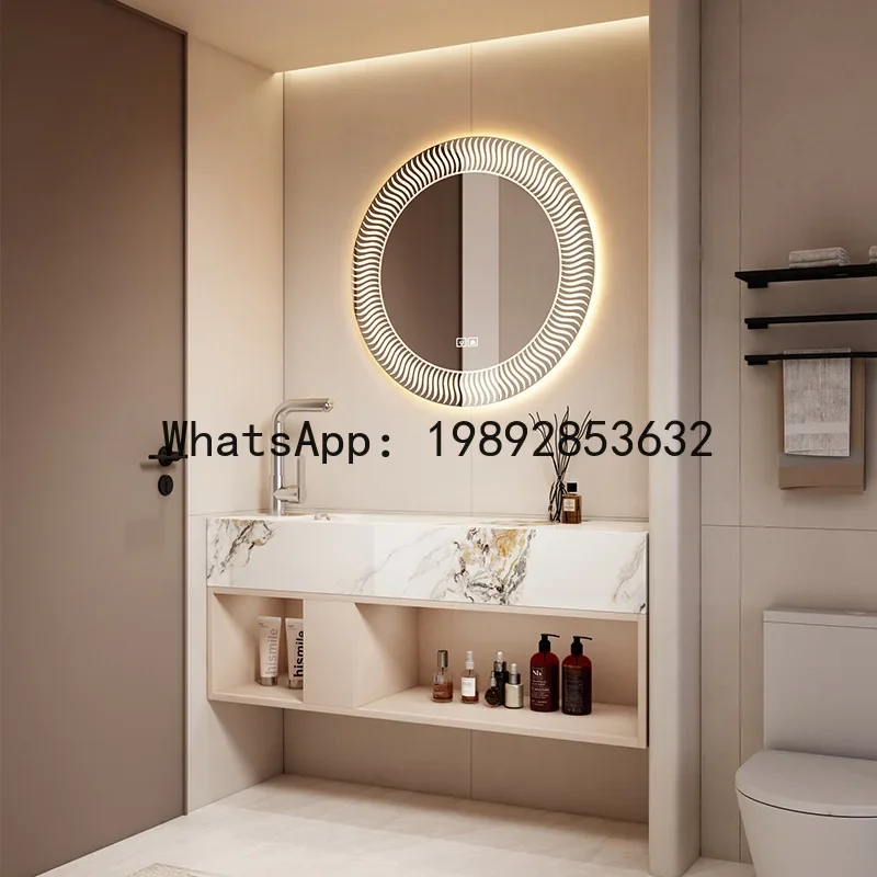 

Z20- Modern Hotel Style Small Apartment Rock Slab Washstand Undermount Basin Bathroom Cabinet Set Wall-Mounted Washbasin