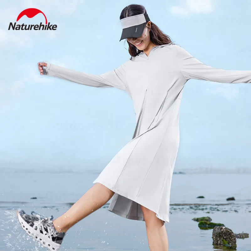 

Naturehike Long Sportswear Women Sun Protection Clothing Long-Sleeved Sweatshirt with Cap Breathable Outdoor Cycling Fishing