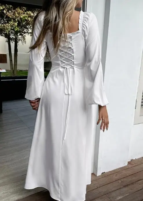 

Vacation Casual Long Sleeve for Women's Dress Autumn Winter 2025 Daily Clothing Female Fashion Sweet High Waist A-Line Dresses
