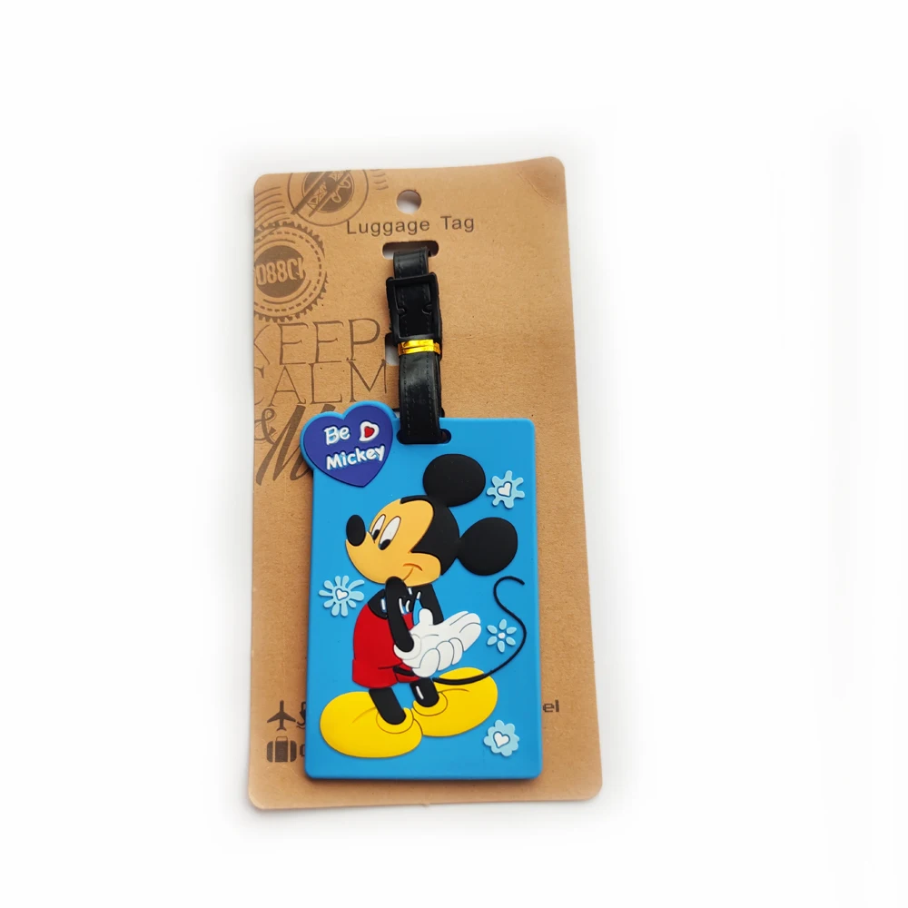 Disney Cartoon Luggage Tag Soft Silica Gel Suitcase Tag Name Address Holder Cute Bears Baggage Boarding Tags Label