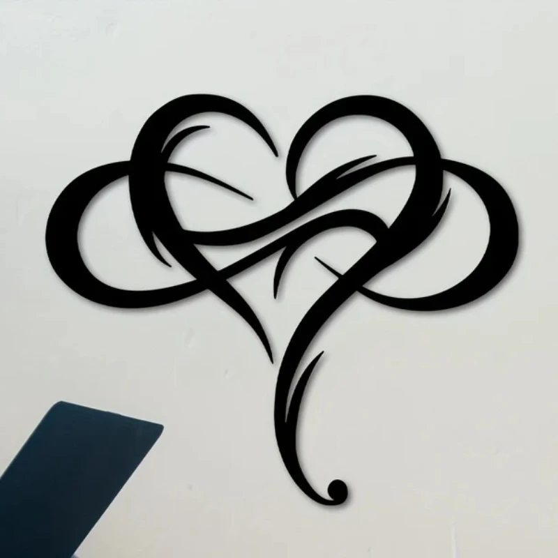 HelloYoung Unique Infinity Heart Metal Wall Decor Perfect for Home Wedding Bedroom Steel Art Geometric Set Cut Out Love Shape