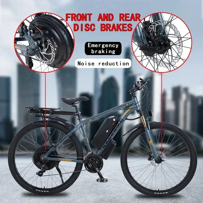 AKEZ 1000W Motor Mountain E-bicycle 48V13AH Lithium battery Urban Commuter Electric bicycle 21 Speed 55KM/H Aldult Electric Bike