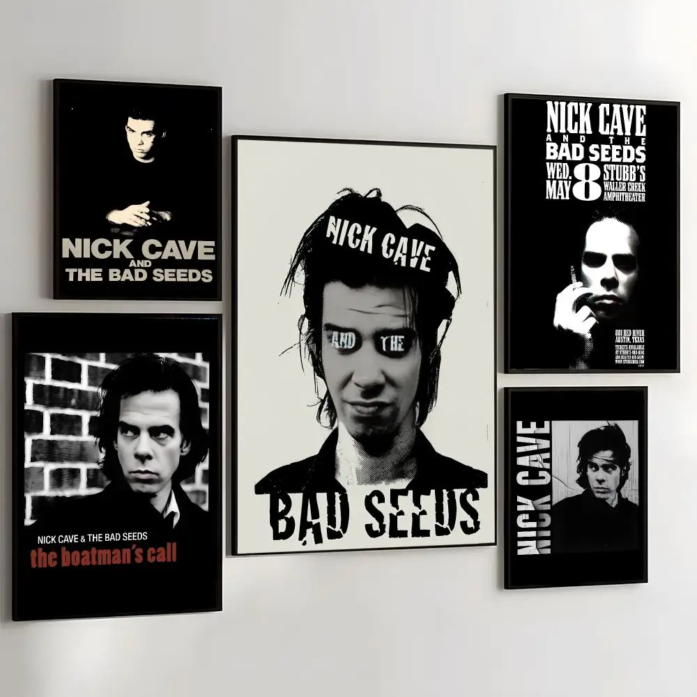 Nick C-Cave And The B-Bad Seeds Painting Calligraphy Self Adhesive Wall Art Waterproof Print For Bedroom Hallway Home Decor