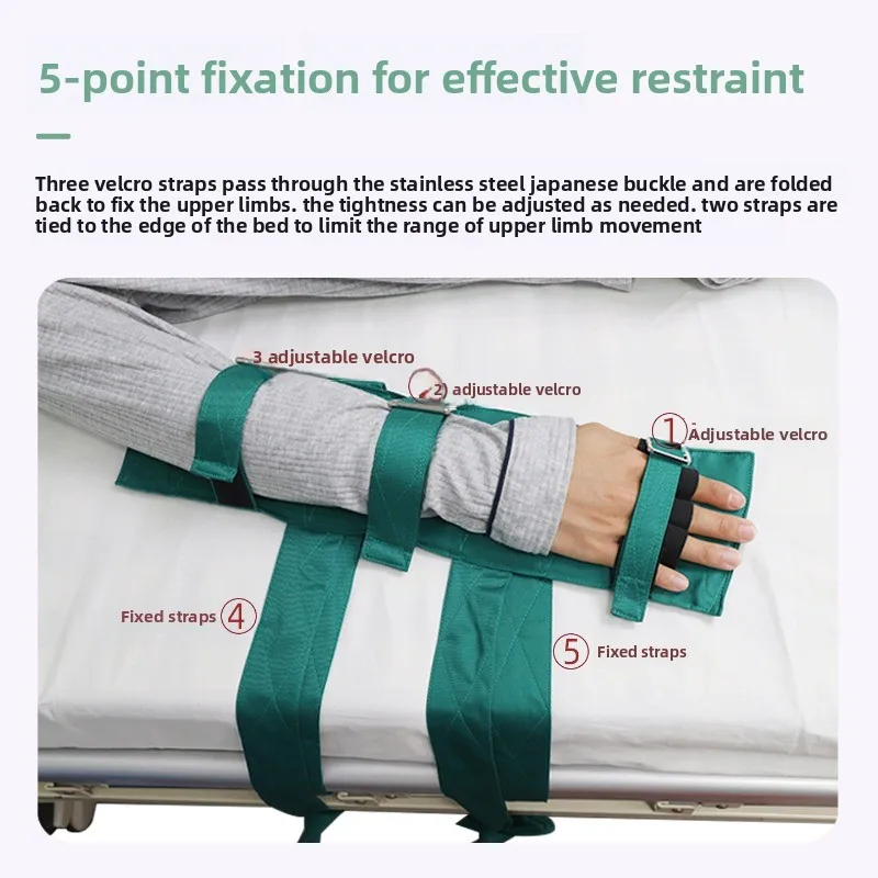 Bedridden Elderly Medical Infusion Fixation Plate Dementia Prevention Fixed Binding Rope Patient Hand Wrist Restraint Strap Belt