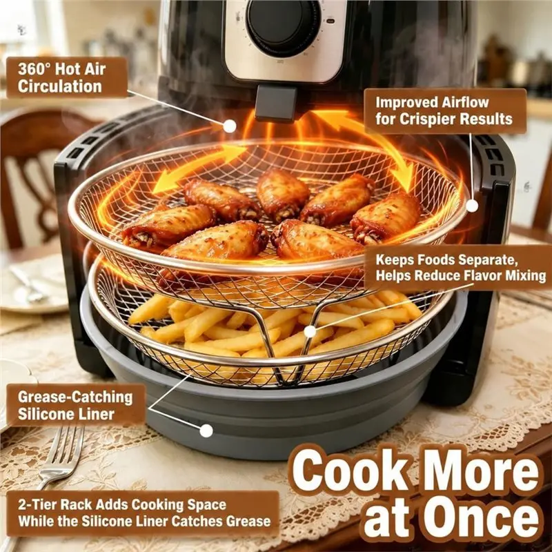 AC39-Air Fryer Accessories Set Basting Brush & Heat Resistant Gripper Clip Air Fryer Accessories Set