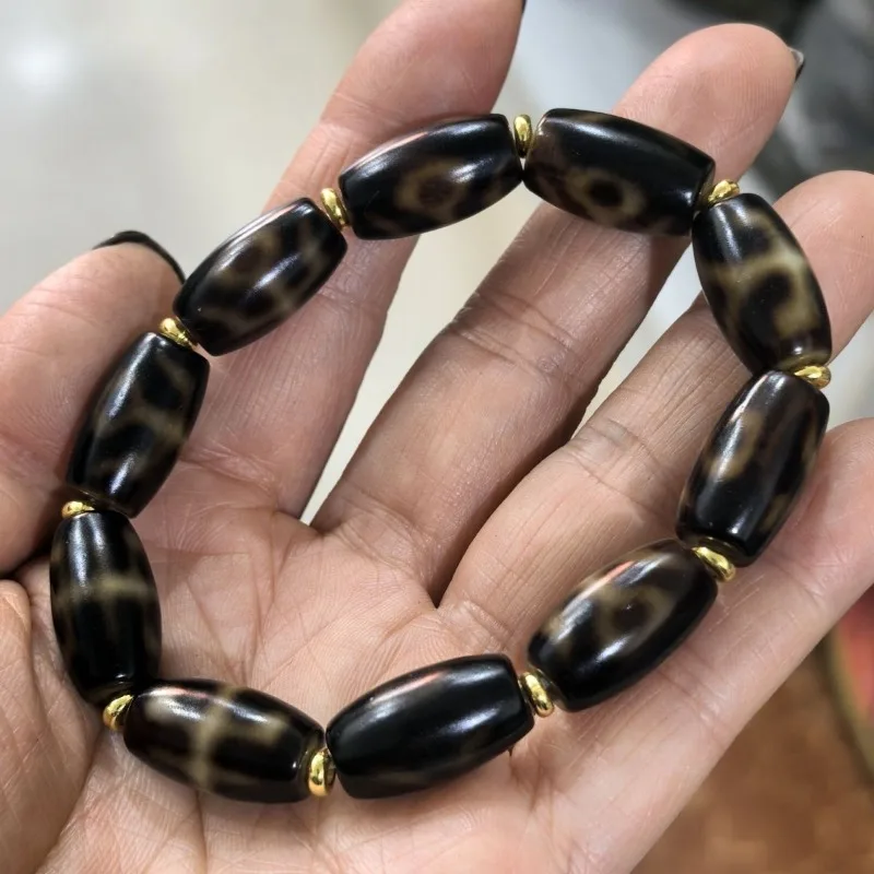 

New Ancient Black Gold Old Material Noble Dzi Beads Bracelet Bracelet Accessories Beads