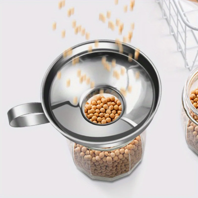 1pcWide Mouth Liquid Funne For Jars Stainless Steel Canning Funnels Flask Filter For Oil Wine Water Spices Kitchen Tools Gadgets view 5