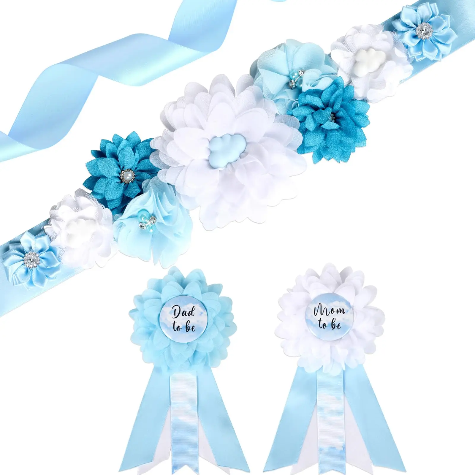 1 مجموعة سحابة استحمام الطفل الأمومة وشاح عدة موضوع حزام وسط وأمي ليكون أبي الصدار دبابيس جديد الآباء الحمل صور الدعائم #1