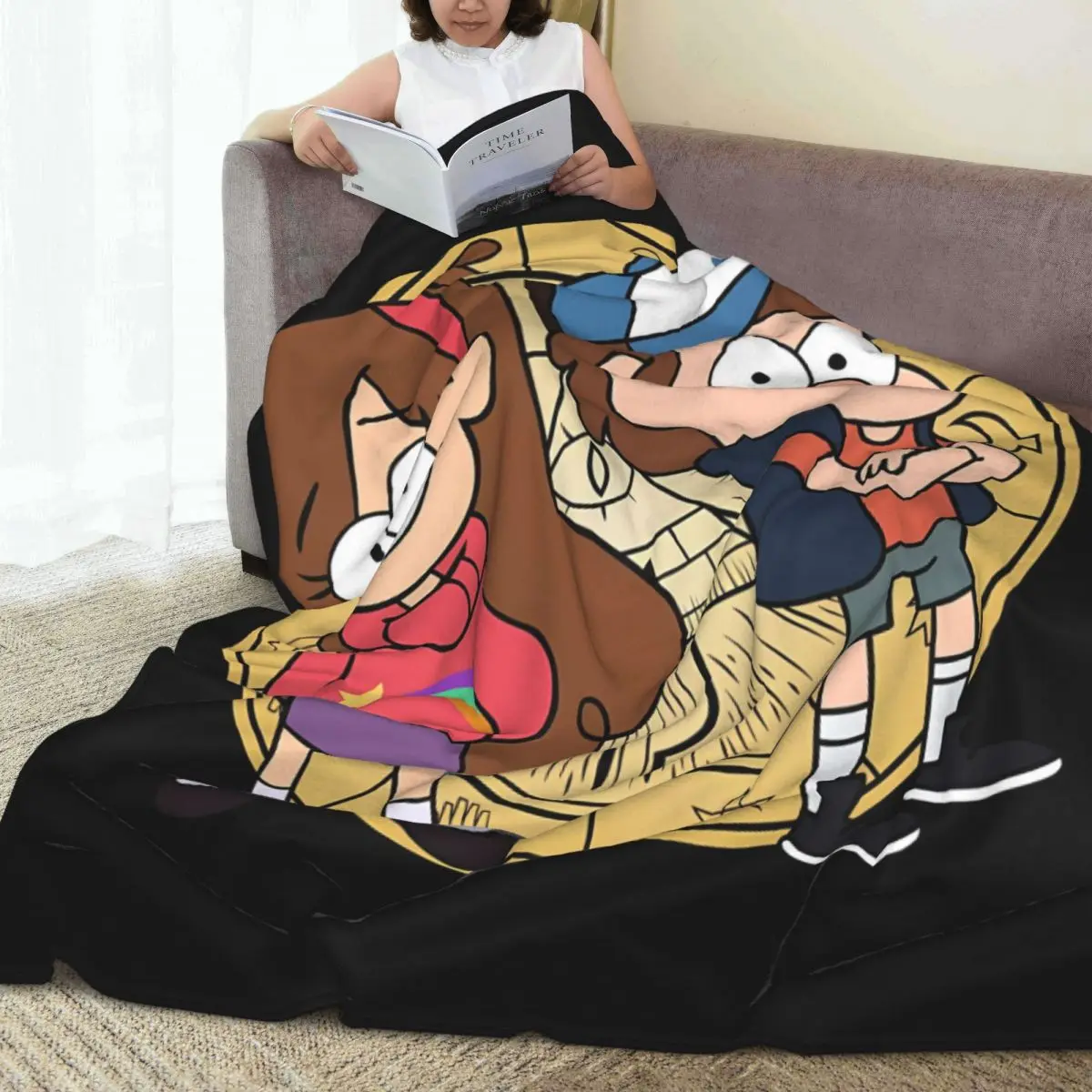 Gravity Falls Flannel Blanket Soft Warm Throw Blanket for Living Room Camping Fluffy Bedspread Sofa Bed Cover