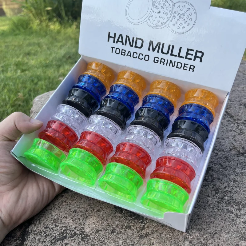 24 Pcs/Pack 2 Layers Tobacco Dry Herbal Grass Grinder Crusher Hand Muller Smoking Accessories