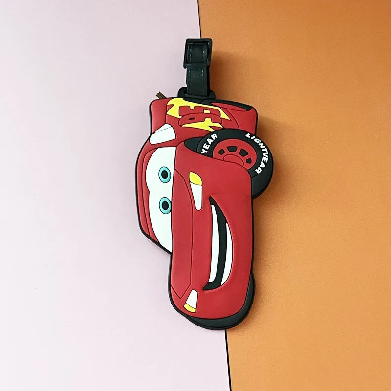 Cartoon DSN Cars Lightning McQueen Gepäckanhänger, Reisezubehör, Gepäckanhänger für Herren, tragbar, Anti-Verlust, Adress- und Namensschild, Geschenk – Detail 6