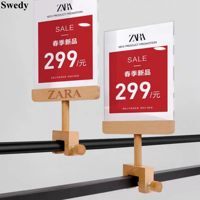 A4 210x297mm Adjustable Acrylic Sign Holder Display Stand POP Clip Commodity Promtion Price Label Poster Price Listing Frame