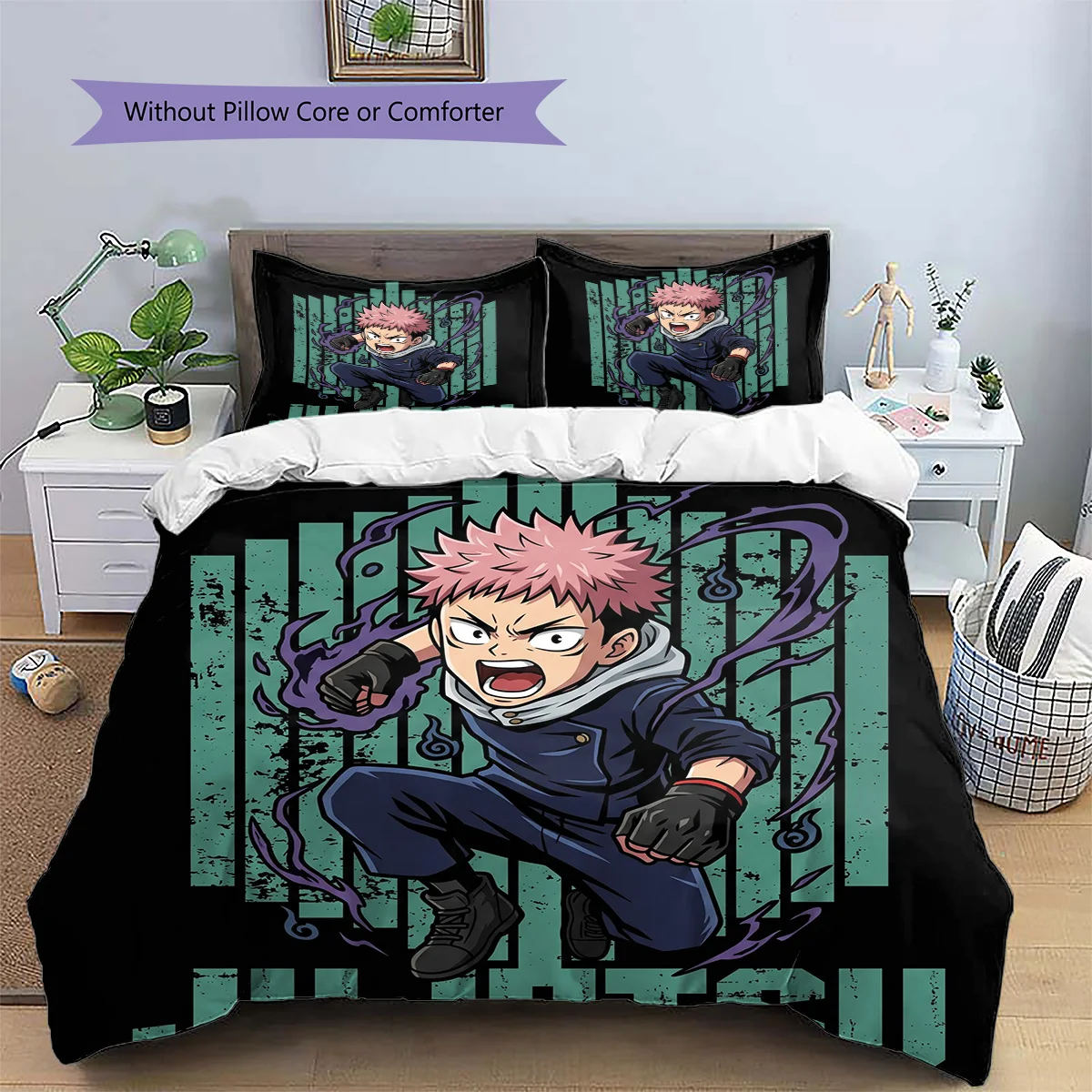 Jujutsu Kaisen Pillowcase & Duvet Cover Set | Jujutsu Kaisen Exclusive Bedding | Gift for Fans YUN6511